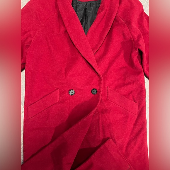 INTERNATIONAL SCENE Vintage Women’s Long Red Pure Wool Jacket, Size 12 - Picture 2 of 10